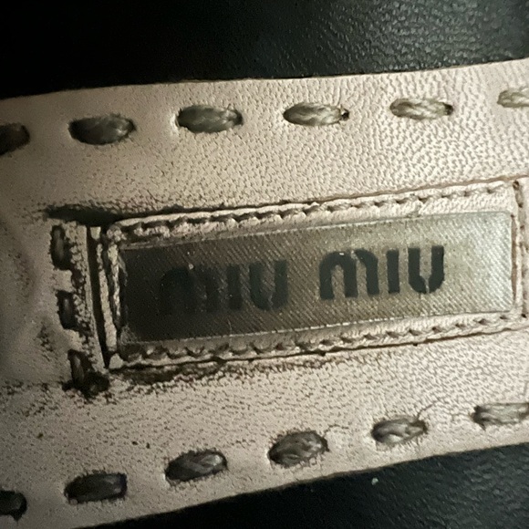 Miu Miu Bow Metal Cap-Toe  Leather Platform 38 - Picture 9 of 11